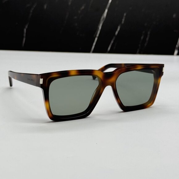 NEW SL610 003 SAINT LAURENT SUNGLASSES HAVANA GREEN EYEWEAR SAINT LAURENT SL 610 - Picture 3 of 13